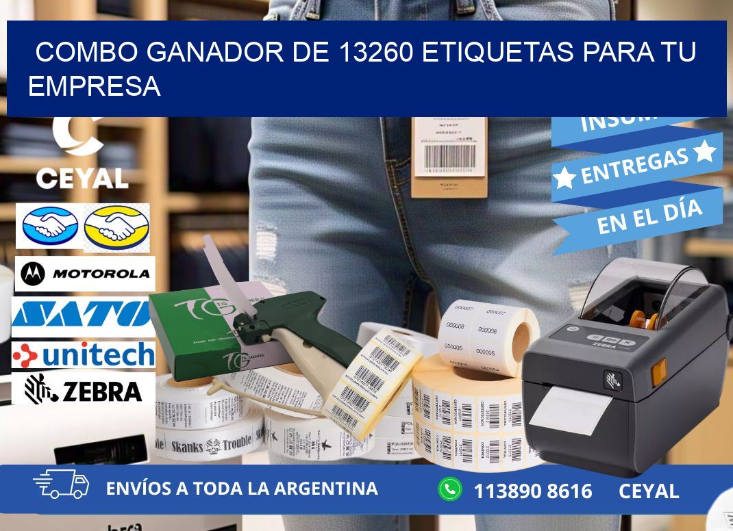 Combo ganador de 13260 etiquetas para tu empresa