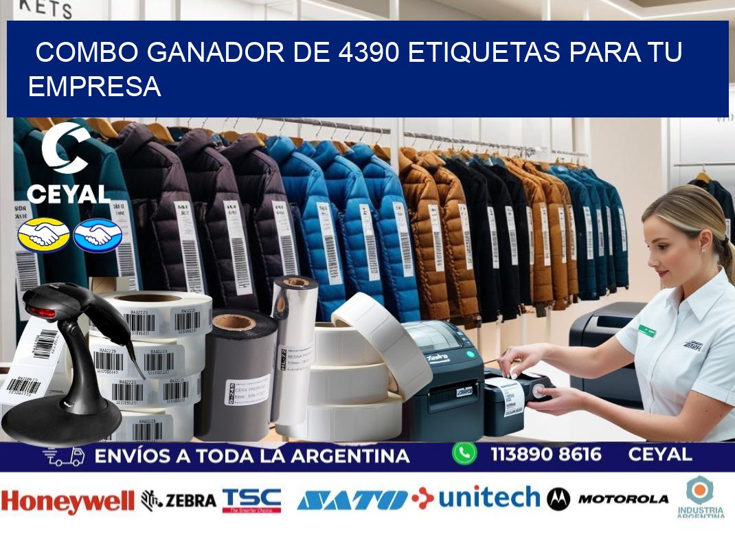 Combo ganador de 4390 etiquetas para tu empresa