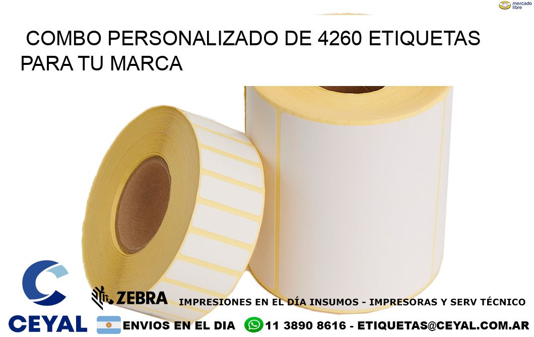 Combo personalizado de 4260 etiquetas para tu marca