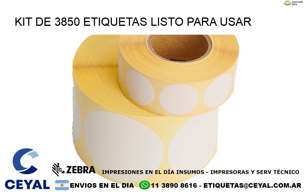 Kit de 3850 etiquetas listo para usar