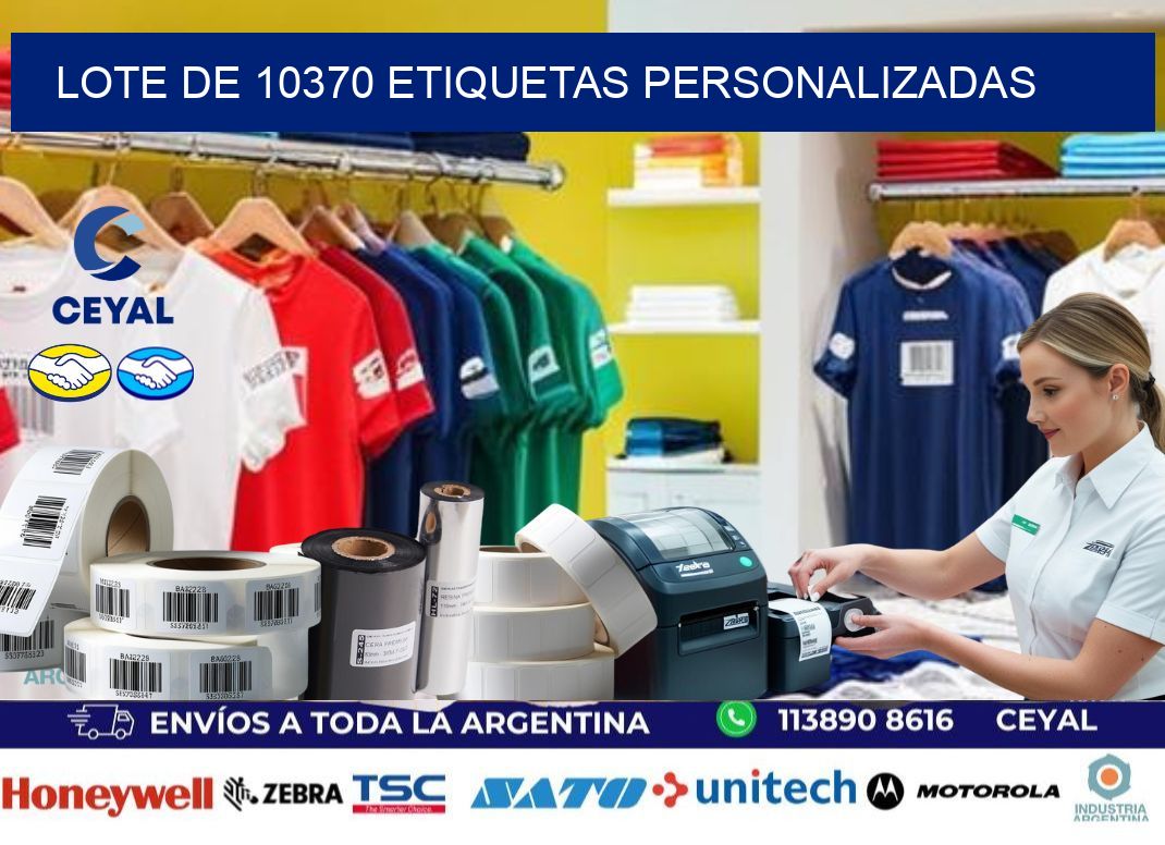Lote de 10370 etiquetas personalizadas