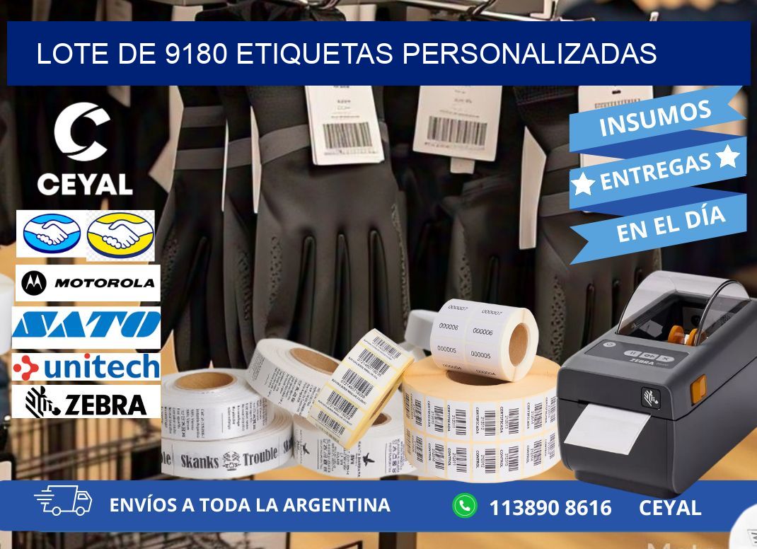 Lote de 9180 etiquetas personalizadas