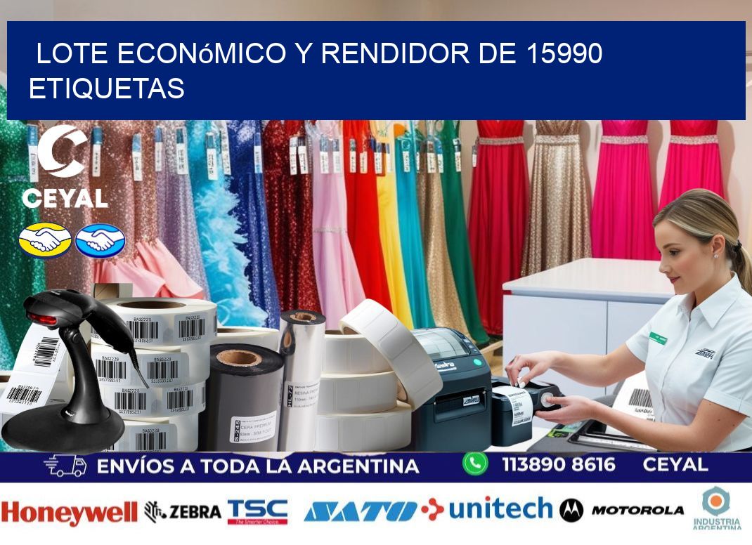 Lote económico y rendidor de 15990 etiquetas
