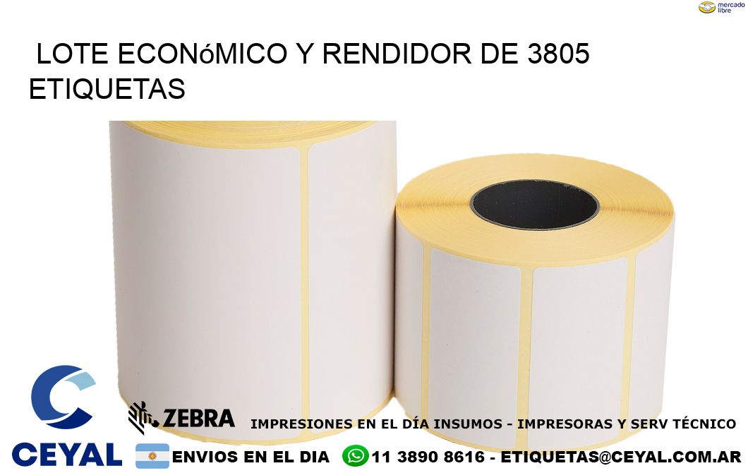 Lote económico y rendidor de 3805 etiquetas