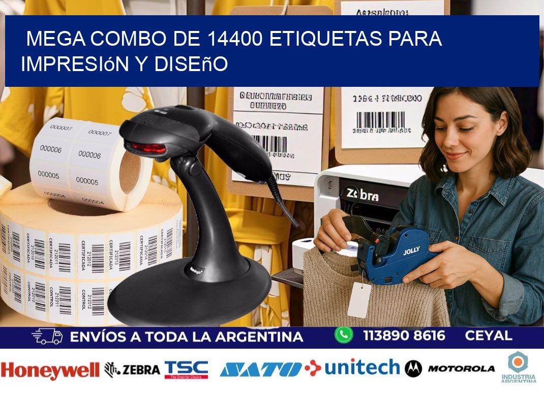 Mega combo de 14400 etiquetas para impresión y diseño