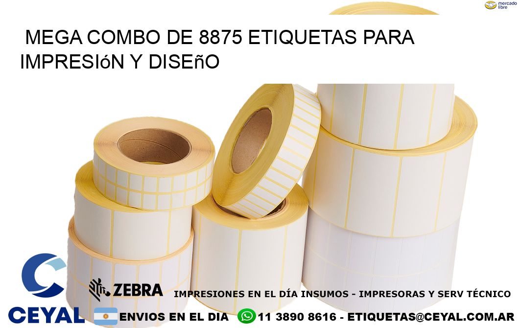 Mega combo de 8875 etiquetas para impresión y diseño