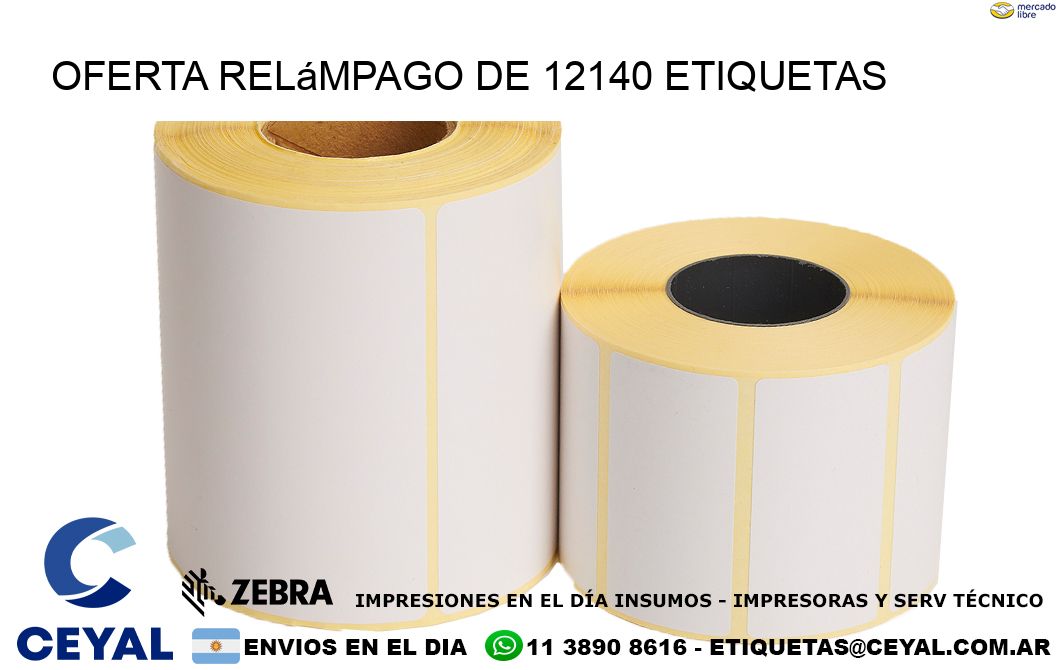 Oferta relámpago de 12140 etiquetas