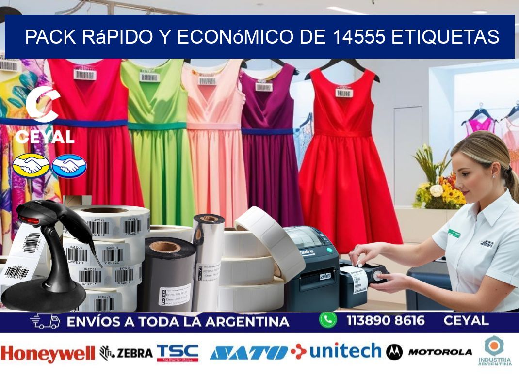 Pack rápido y económico de 14555 etiquetas