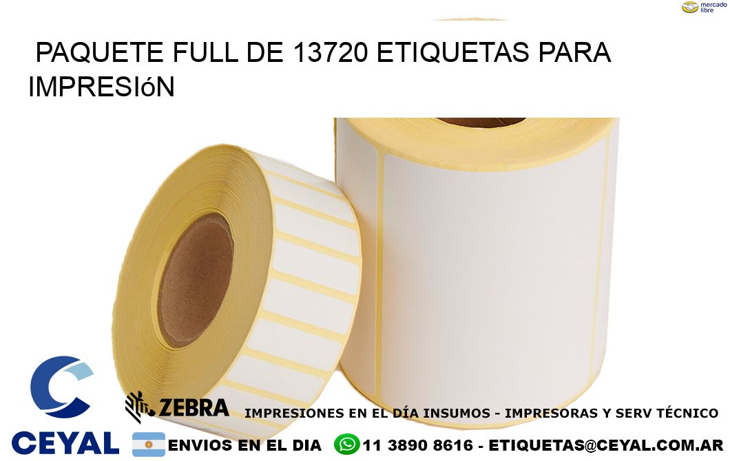 Paquete full de 13720 etiquetas para impresión