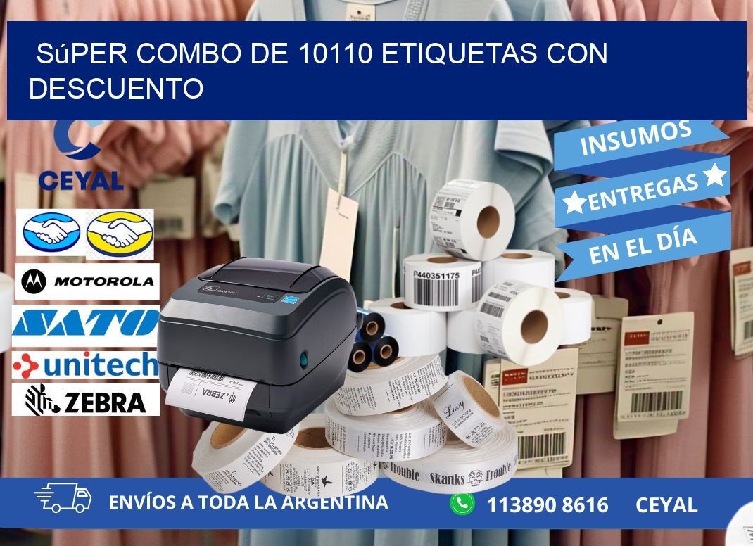 Súper combo de 10110 etiquetas con descuento