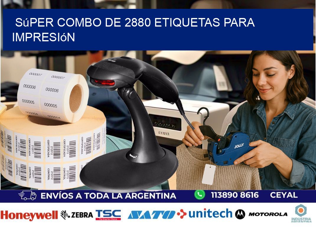 Súper combo de 2880 etiquetas para impresión