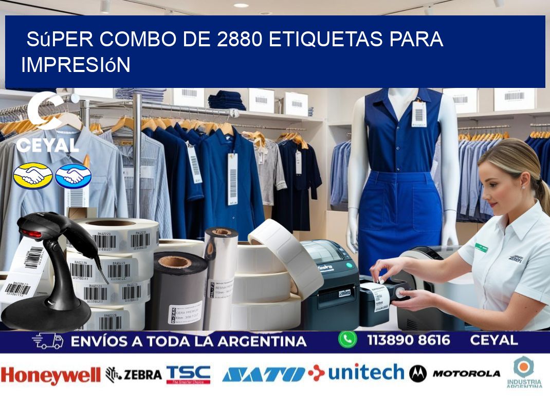 Súper combo de 2880 etiquetas para impresión