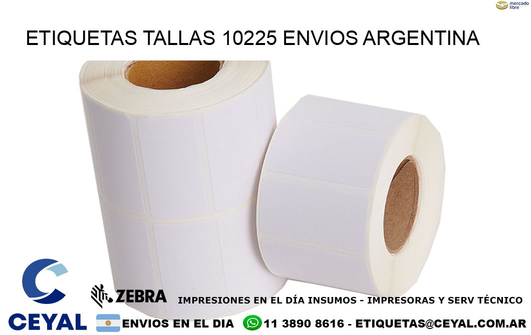 etiquetas tallas 10225 ENVIOS ARGENTINA