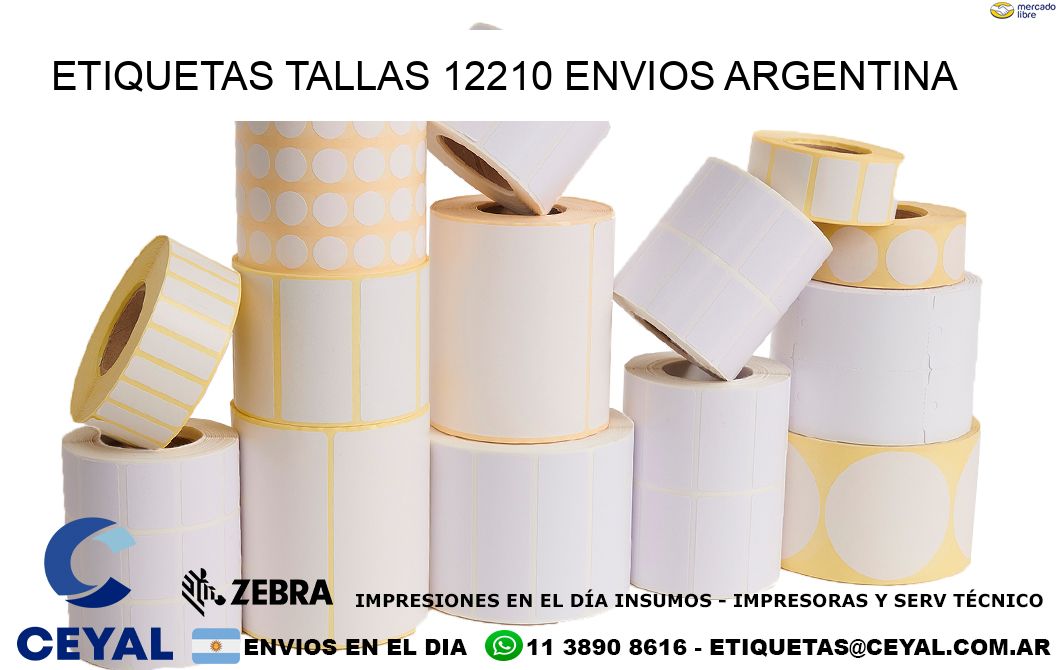 etiquetas tallas 12210 ENVIOS ARGENTINA