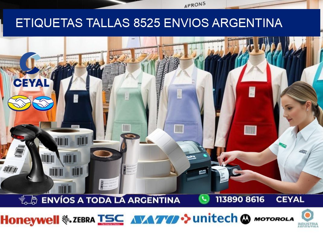 etiquetas tallas 8525 ENVIOS ARGENTINA