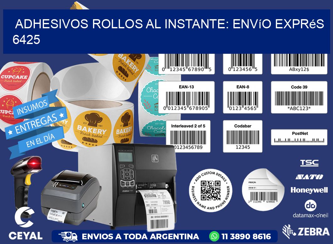 Adhesivos rollos al Instante: Envío Exprés 6425