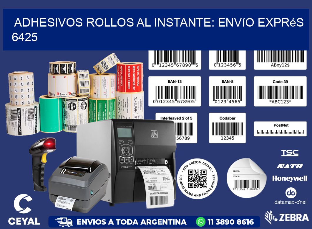 Adhesivos rollos al Instante: Envío Exprés 6425
