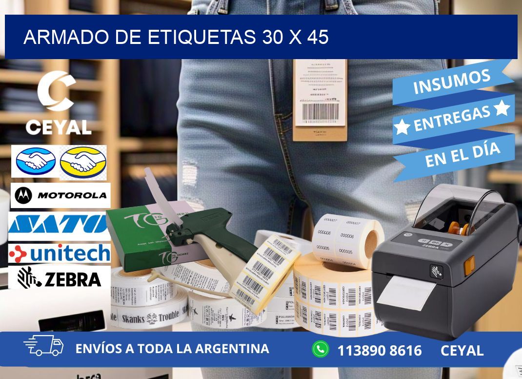 Armado de etiquetas 30 x 45