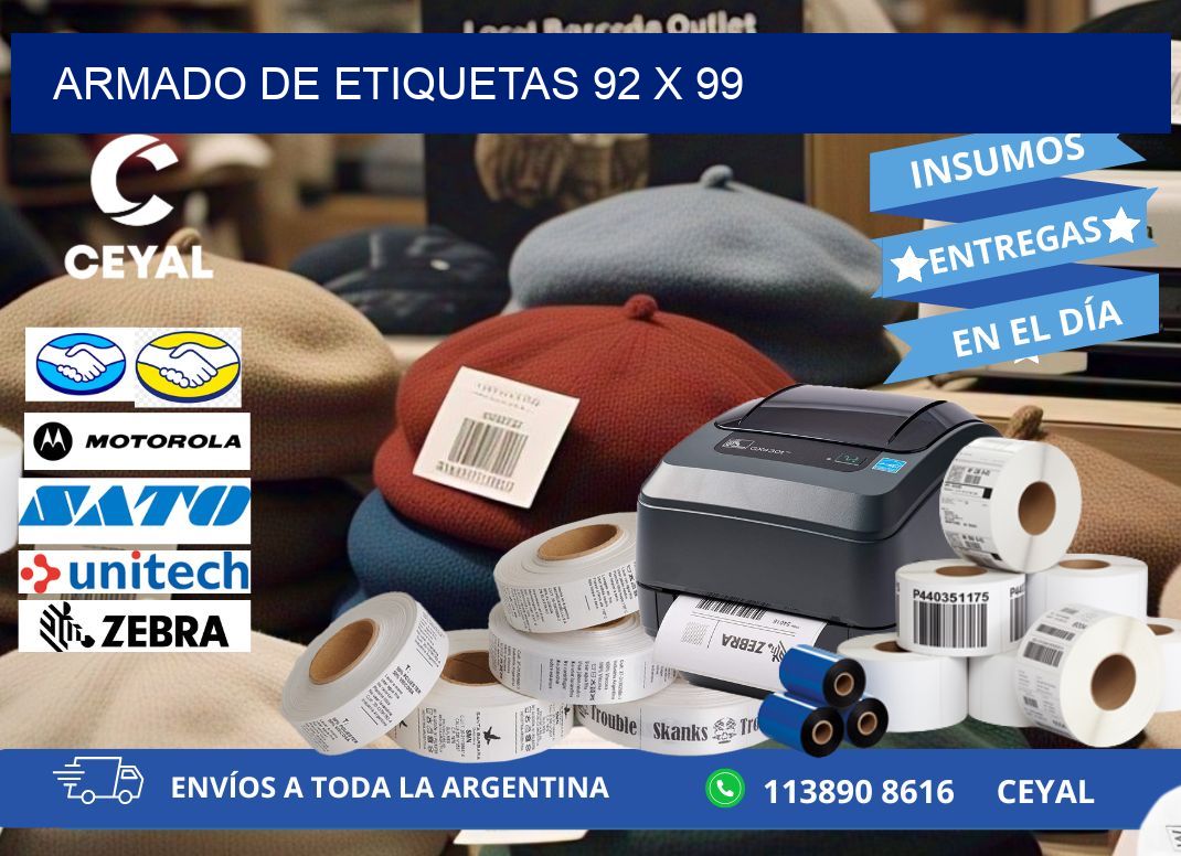 Armado de etiquetas 92 x 99