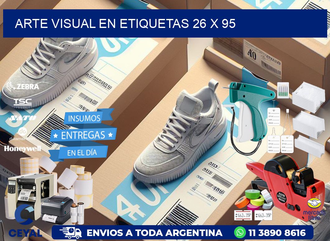 Arte visual en etiquetas 26 x 95