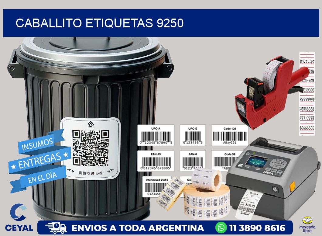 Caballito etiquetas 9250