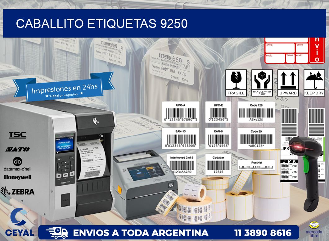 Caballito etiquetas 9250