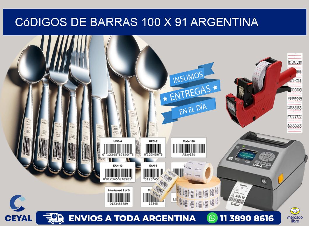 Códigos de Barras 100 x 91 argentina