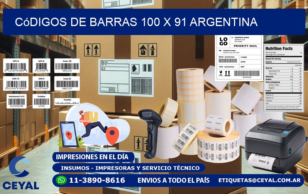 Códigos de Barras 100 x 91 argentina