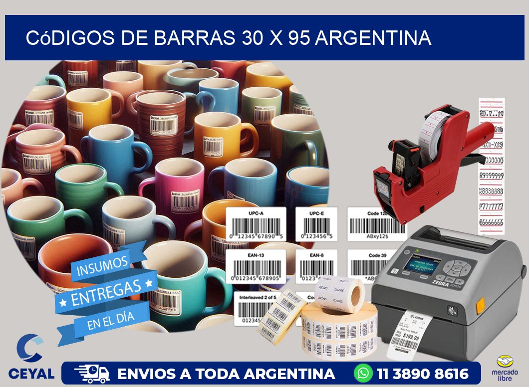 Códigos de Barras 30 x 95 argentina