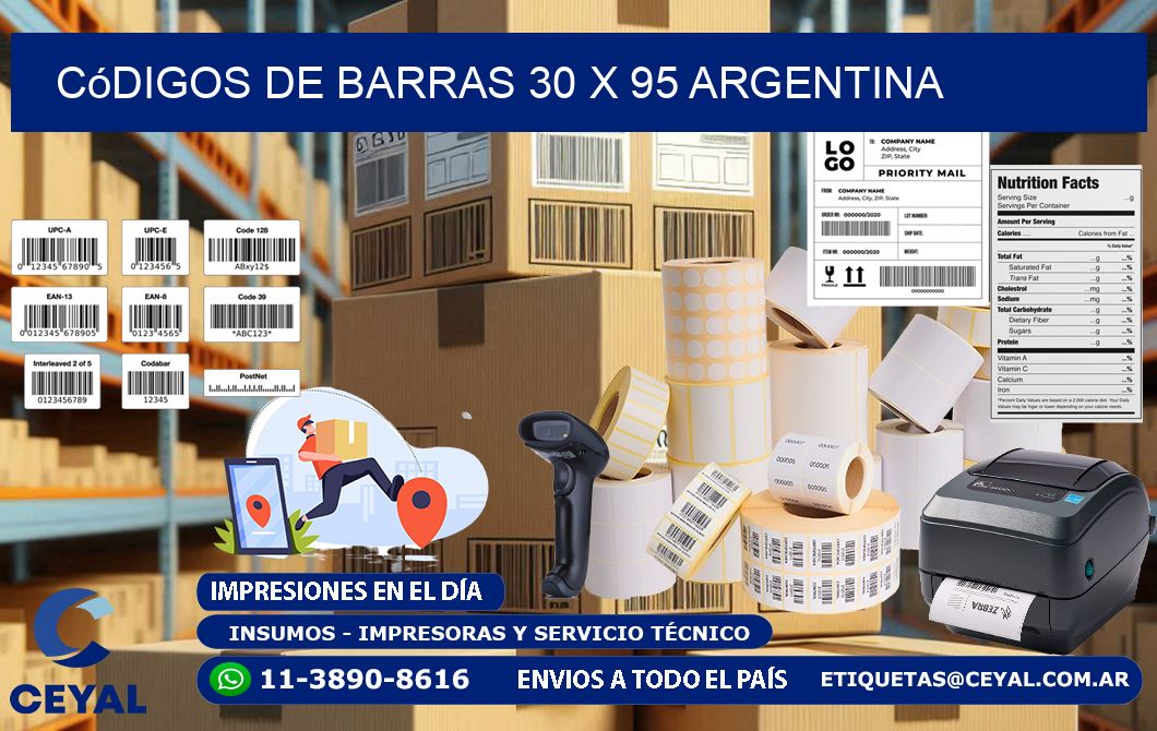 Códigos de Barras 30 x 95 argentina