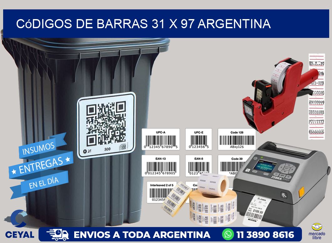 Códigos de Barras 31 x 97 argentina