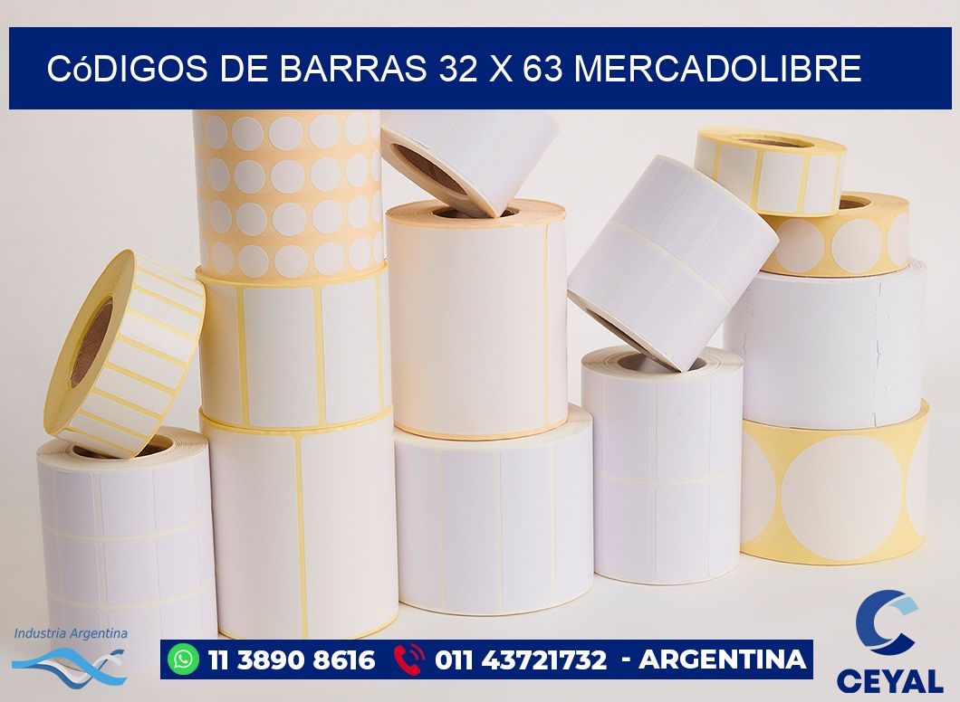 Códigos de Barras 32 x 63 MERCADOLIBRE