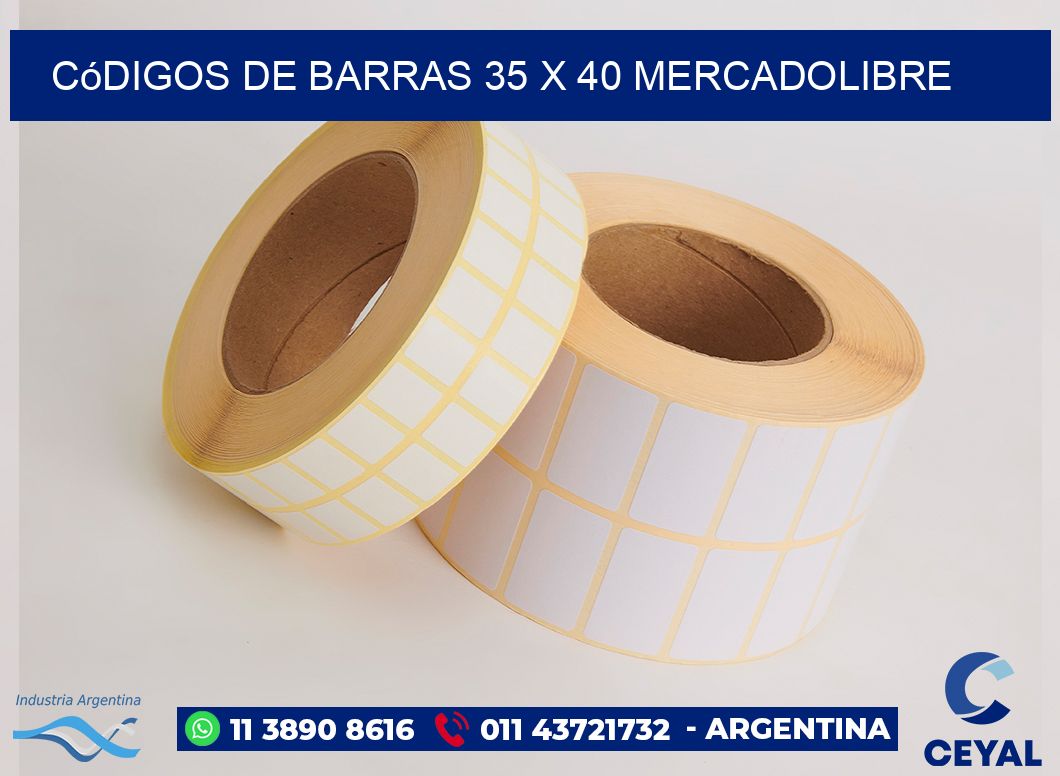 Códigos de Barras 35 x 40 MERCADOLIBRE