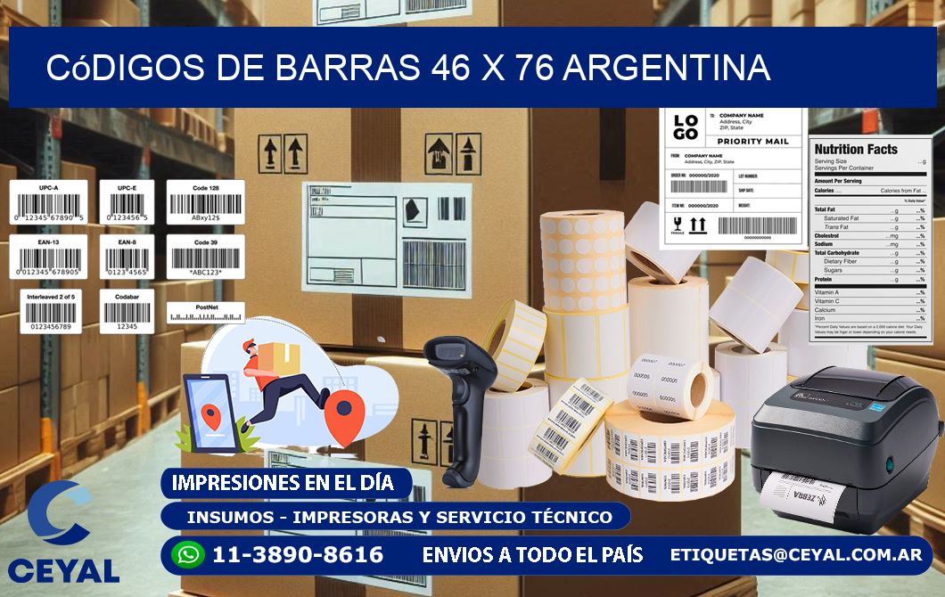 Códigos de Barras 46 x 76 argentina