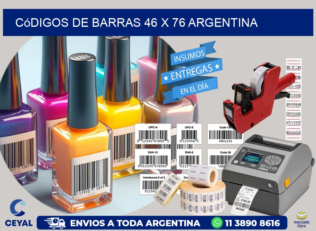Códigos de Barras 46 x 76 argentina
