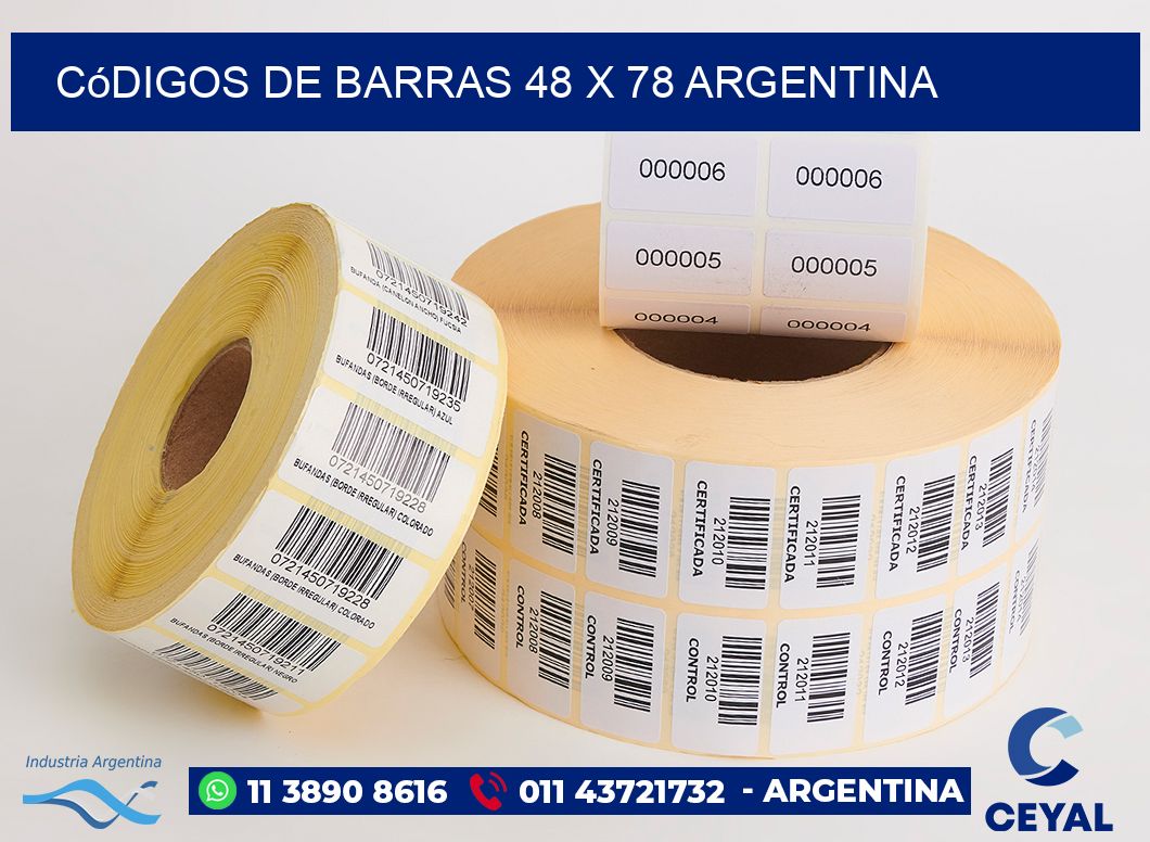 Códigos de Barras 48 x 78 argentina