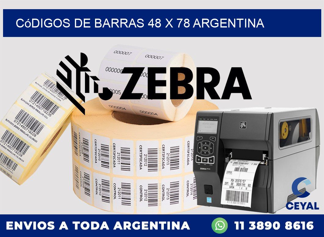 Códigos de Barras 48 x 78 argentina