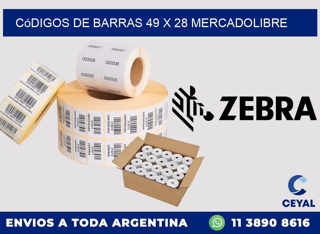 Códigos de Barras 49 x 28 MERCADOLIBRE