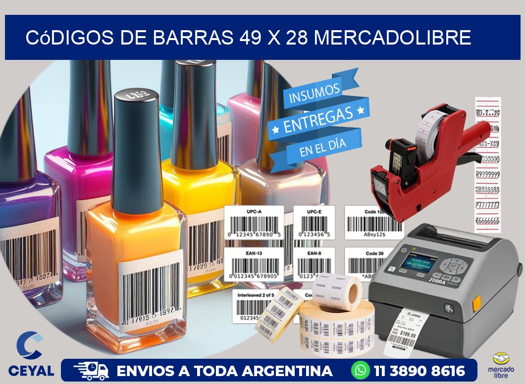 Códigos de Barras 49 x 28 MERCADOLIBRE