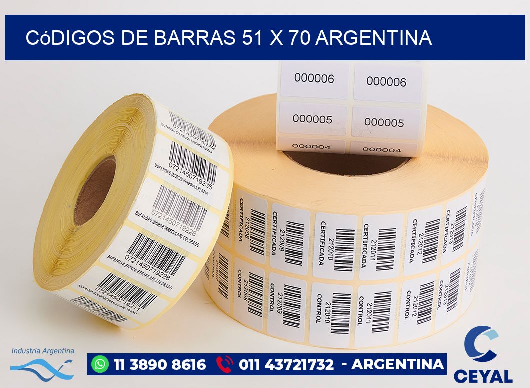 Códigos de Barras 51 x 70 argentina