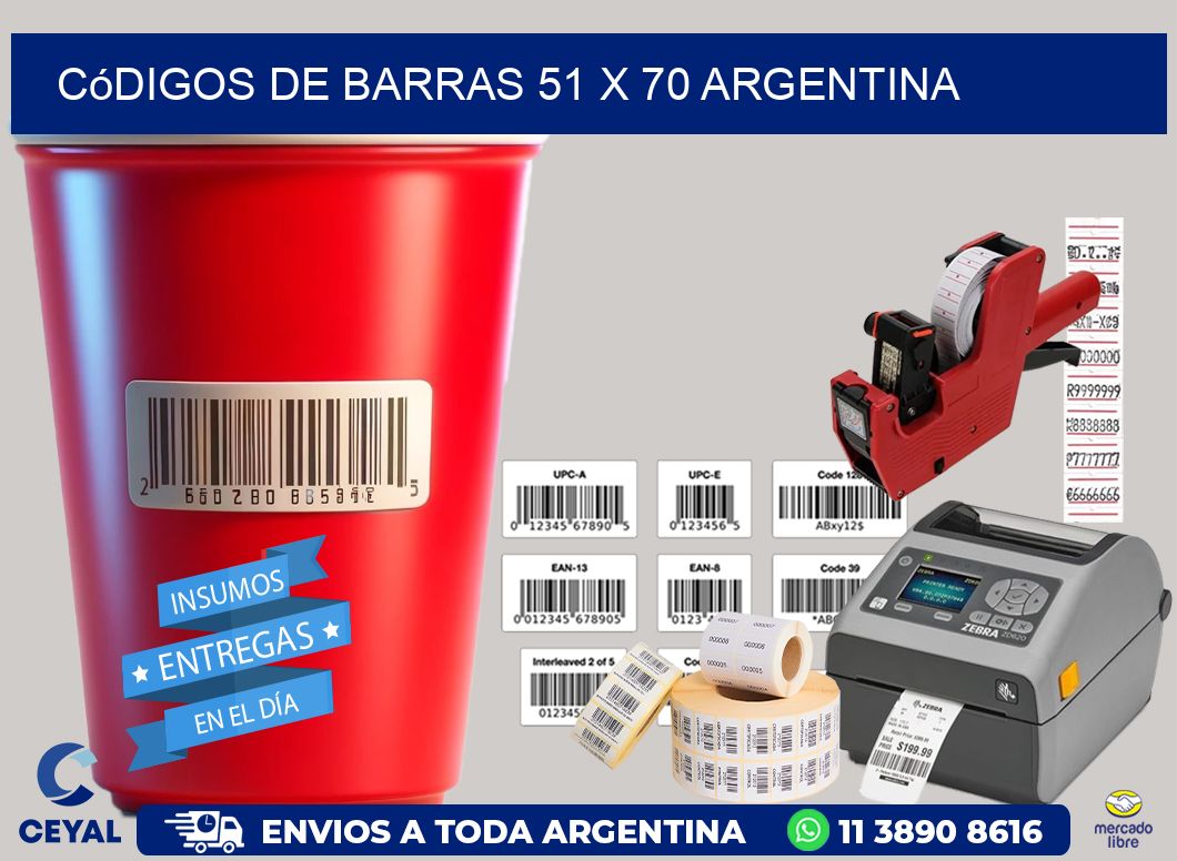 Códigos de Barras 51 x 70 argentina