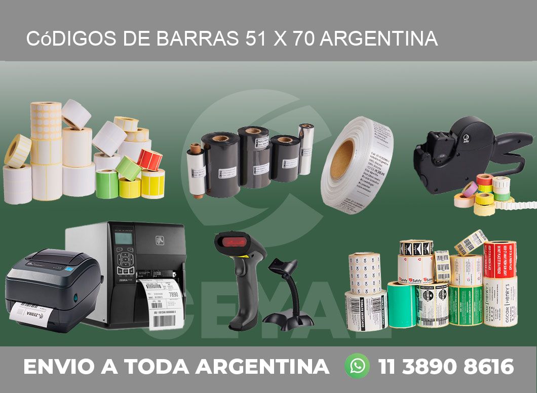 Códigos de Barras 51 x 70 argentina
