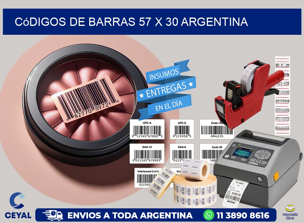 Códigos de Barras 57 x 30 argentina