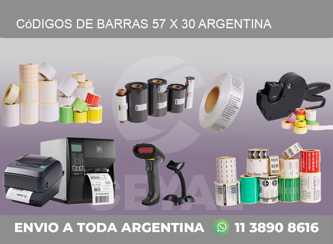 Códigos de Barras 57 x 30 argentina