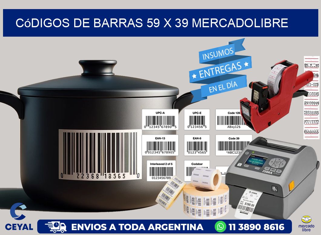Códigos de Barras 59 x 39 MERCADOLIBRE