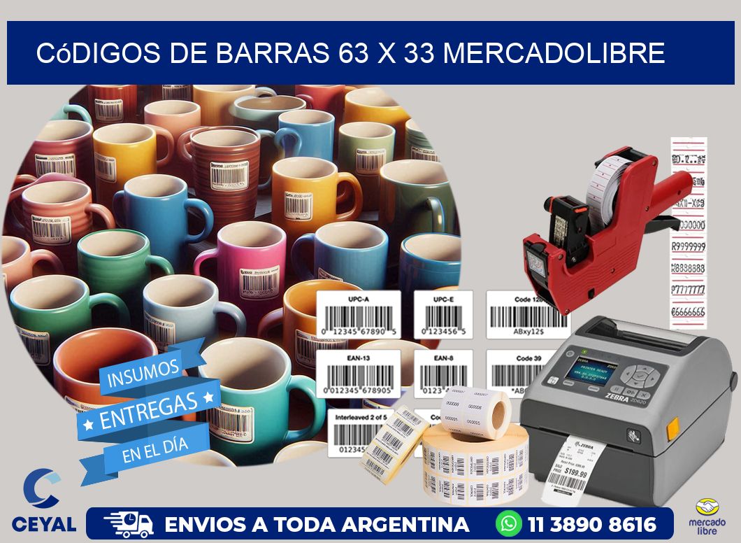 Códigos de Barras 63 x 33 MERCADOLIBRE