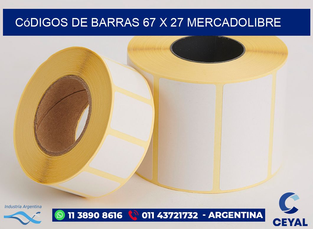 Códigos de Barras 67 x 27 MERCADOLIBRE