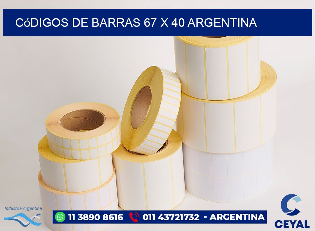 Códigos de Barras 67 x 40 argentina