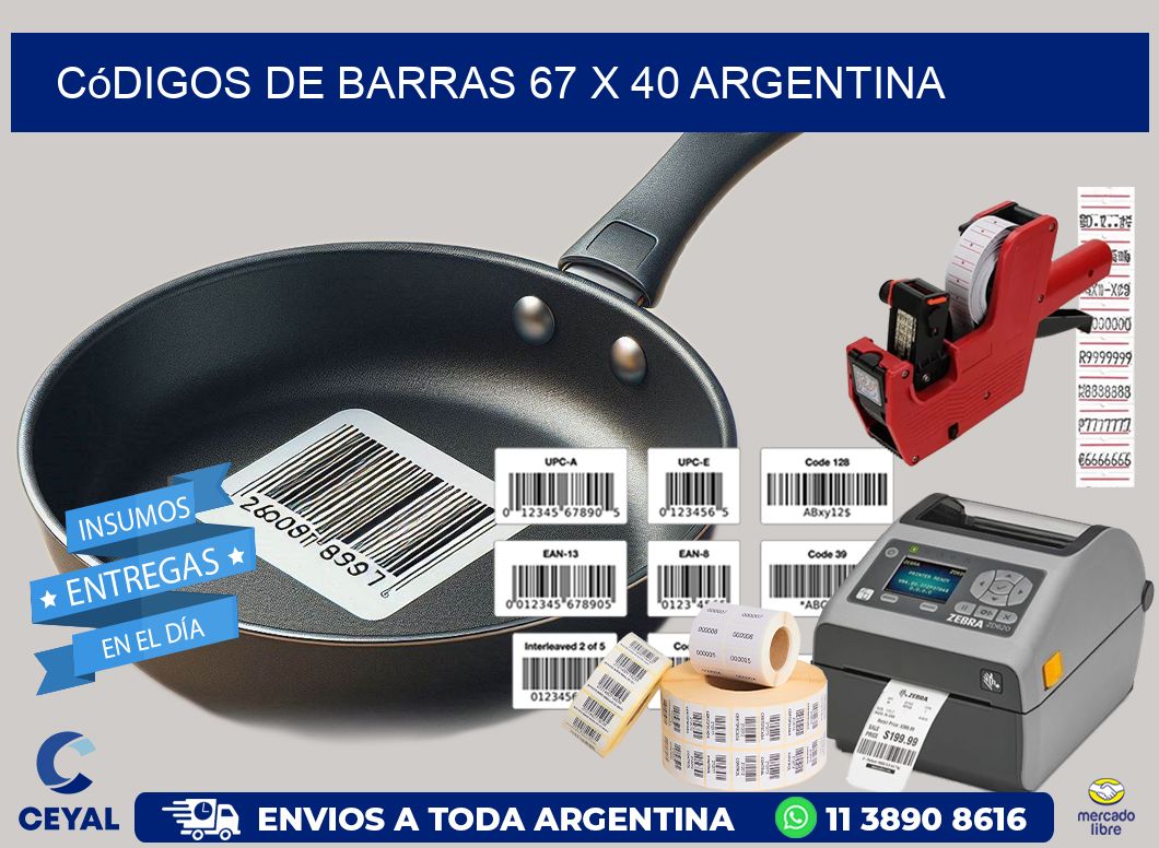 Códigos de Barras 67 x 40 argentina