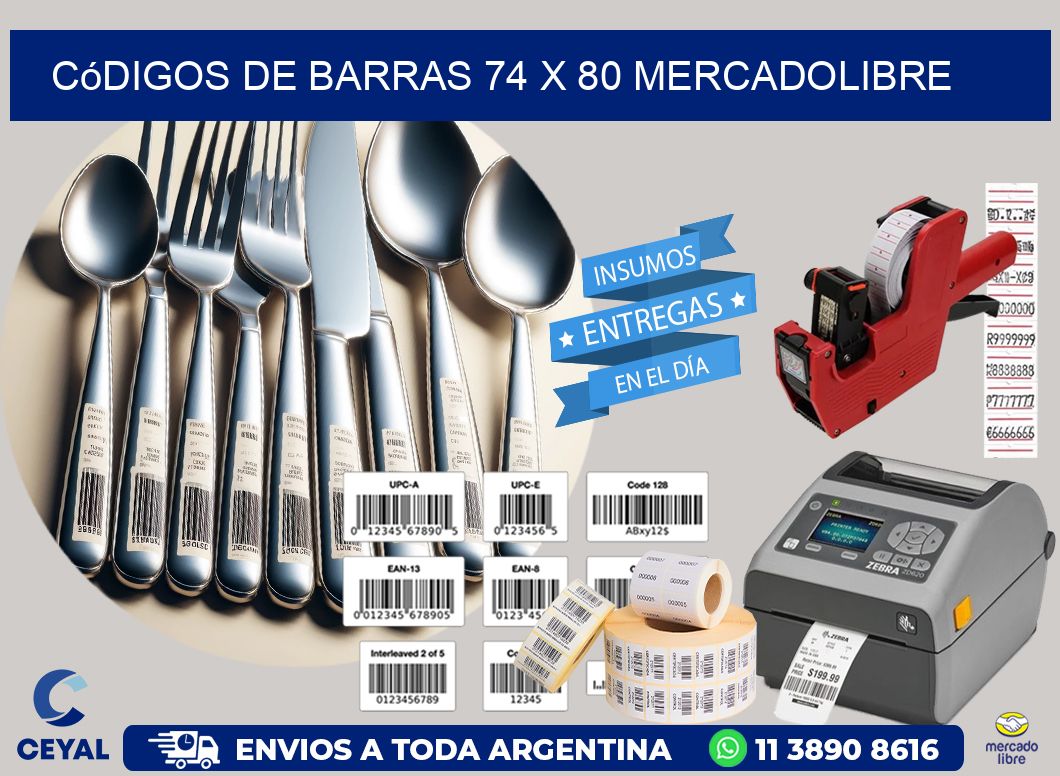 Códigos de Barras 74 x 80 MERCADOLIBRE